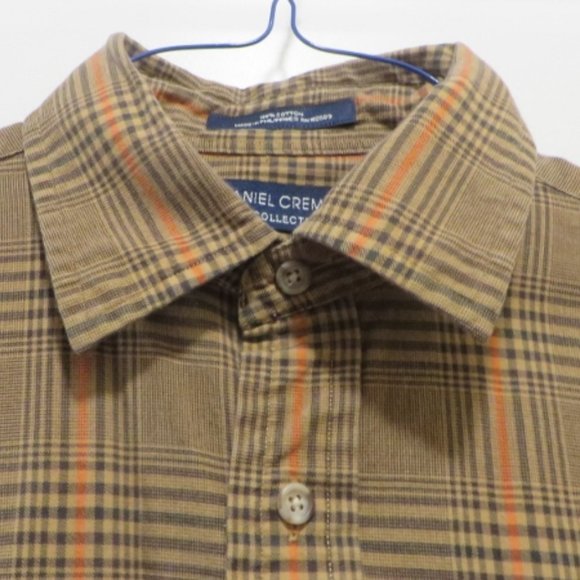 Brown Flannel Look Long Sleeve Shirt - Daniel Cremieux Collection - Medium - Picture 3 of 9